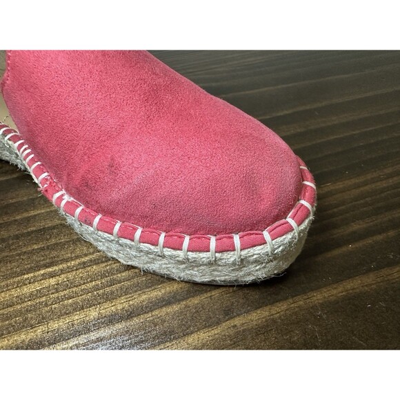 Joie Cruz Ankle Strap Espadrille Red Suede Platform Shoes Sandals Women's 9M - Picture 8 of 11